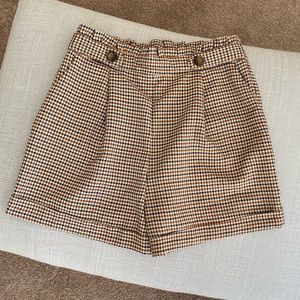 High waisted plaid shorts